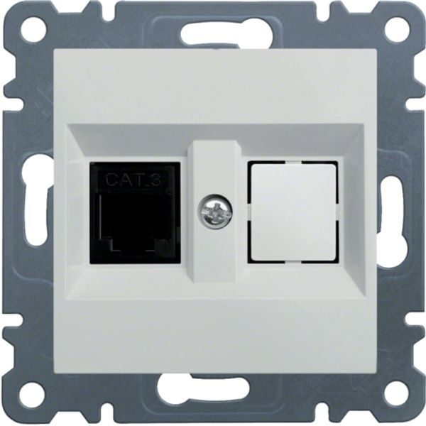 RJ11 simple telephone socket-white image 1