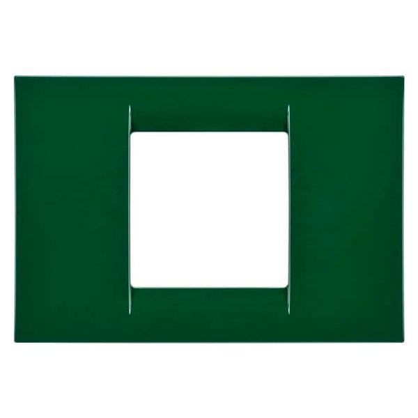 VIRNA PLATE - IN TECHNOPOLYMER GLOSS FINISHING - 2 GANG - RACING GREEN - SYSTEM image 2