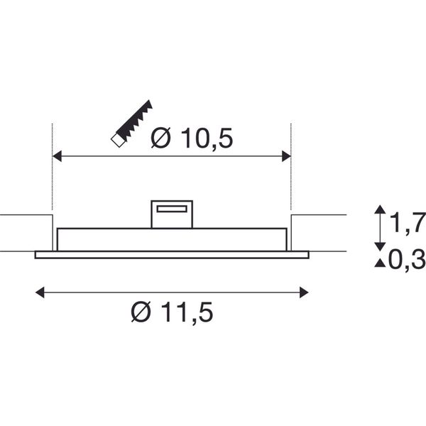 SENSER round EL 470lm 3000K 200mA IP20 white image 2