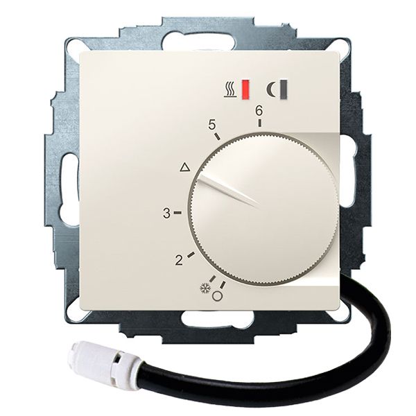 UP controller 5-30C with limiter function. 10-40C, RAL1013 glossy 55x55, AC 230V, 16 A 1 NO contact, PWM / 2 point control, switch, TA, display, sensor image 1