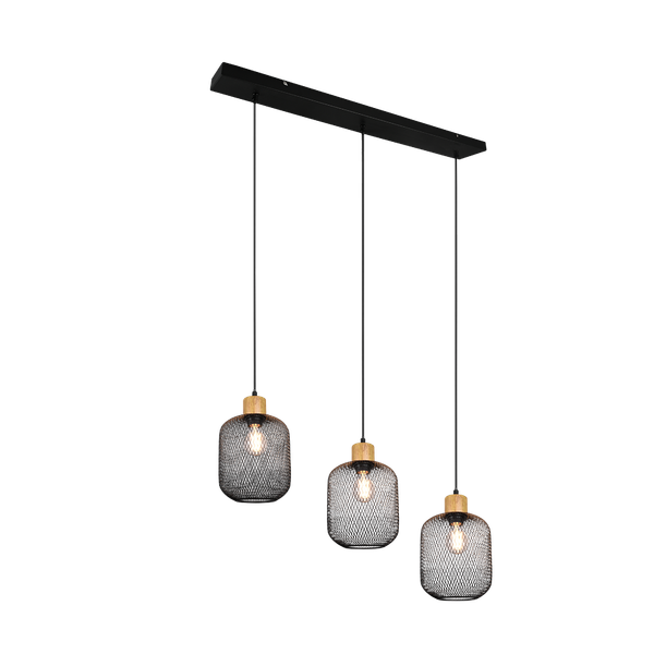 Calimero pendant 3-pc E27 matt black image 1