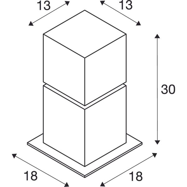 SQUARE POLE 30, E27,stainless steel, 20W, IP44 image 2