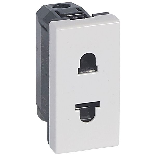 Socket outlet Mosaic - Euro-US - 2P - 1 module - white image 2