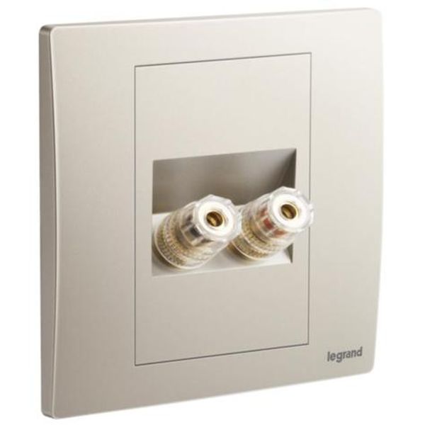 Mallia Senses 1 gang single loudspeaker socket outlet - Champagne image 1