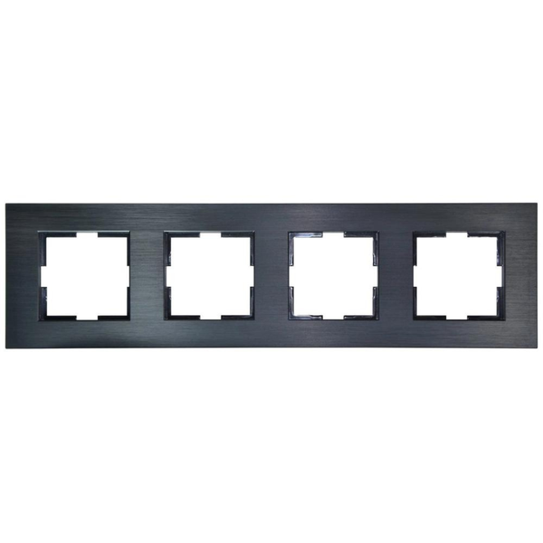 Novella Accessory Aluminium - Black Four Gang Frame image 1