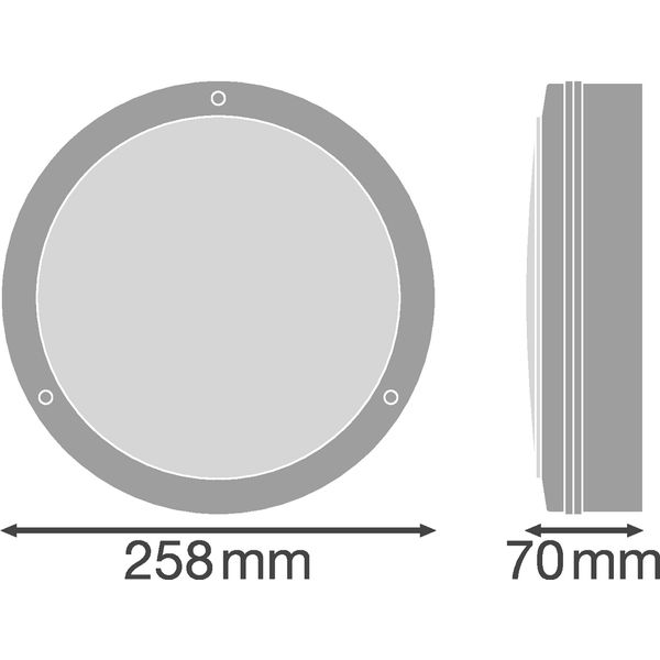 SURFACE BULKHEAD 250 SENSOR EMERGENCY 10W/3000K BK IP65 image 3