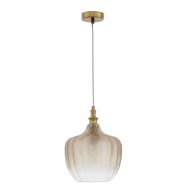 Brass Metal   Champagne Glass  LED E27 1x12 Watt 230 Volt  IP20 Bulb Excluded  D: 24 H1: 32 H2: 120 cm Adjustable height image 1