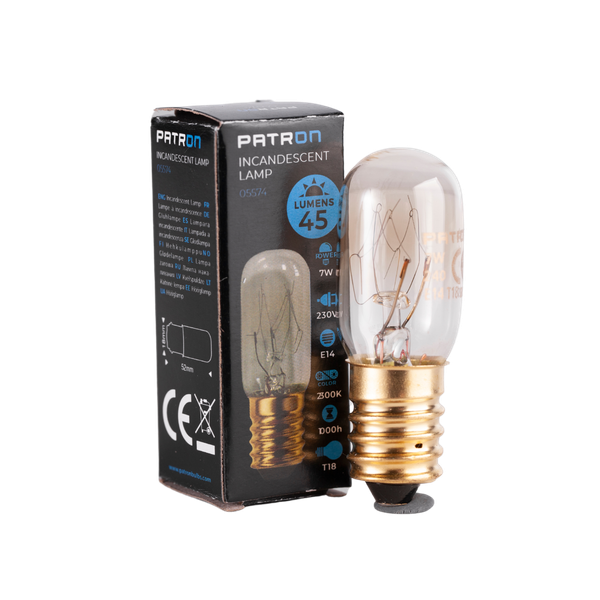 Incandescent Lamp 7W T18 E14 230V Patron image 1