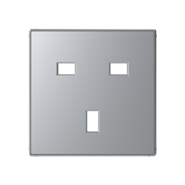 8537 PL Cover plate for British socket outlet - Silver Socket outlet Central cover plate Silver - Sky Niessen image 1