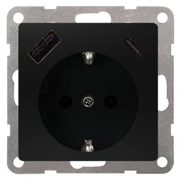 DELTA i-system soft black USB-SCHUKO socket .... 5UB1970-1SB01 image 1