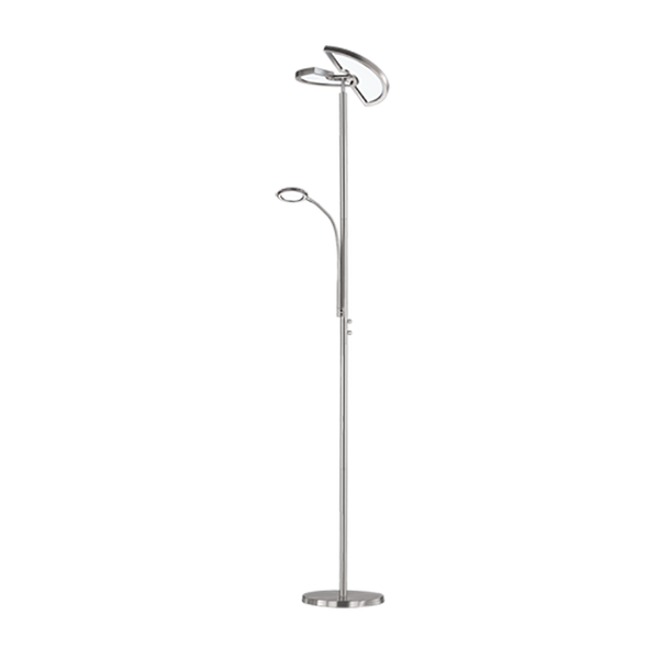 Split LED floor lamp brushed steel image 1