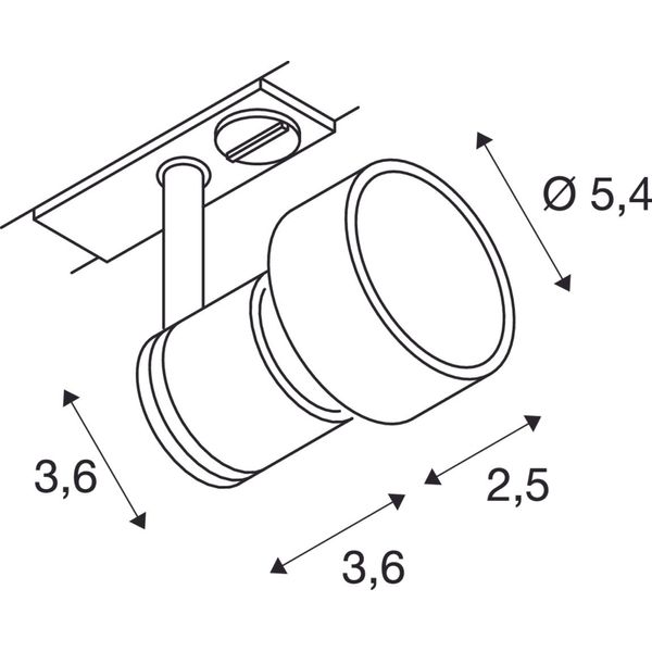 PURI lamp head, GU10, max. 50W, incl. 1-ph adapter, white image 4