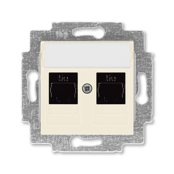 5014H-A51018 17W Data / Telecommunication / Antenna Data connection 2 gang cream white (electro white) - Levit image 1