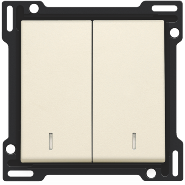 Finishing set with double lens for two-circuit switch, two-way switch image 1