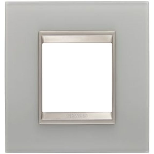 LUX INTERNATIONAL PLATE - IN GLASS - 2 MODULES - NATURAL REFLECTION - INNER FRAME MATT LIGHT BRONZE - CHORUSMART image 1