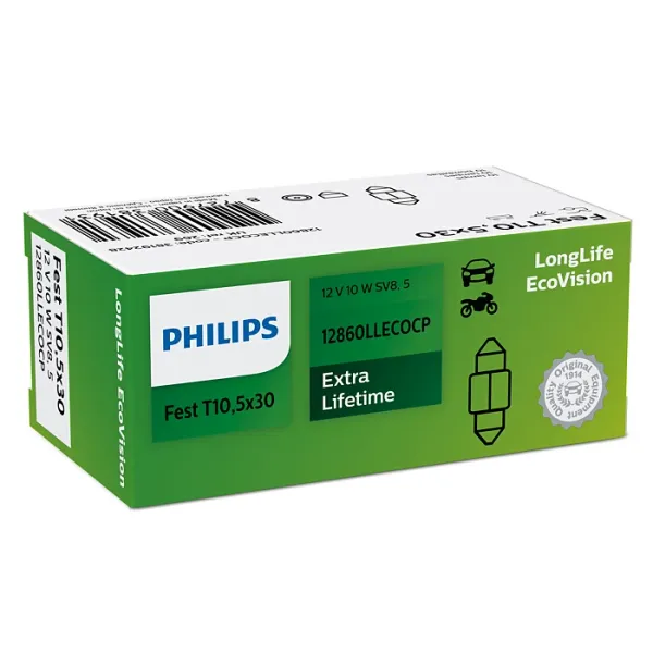 12860LLECOCP PHILIPS Festoon T10,5x30 LongLife EcoVision image 1