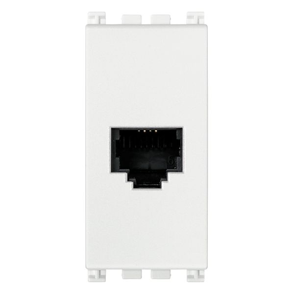 RJ11 phone jack 6/4 antibacterial white image 1