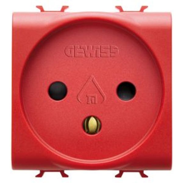 ISRAELI STANDARD SOCKET - OUTLET 250V ac - FOR DEDICATED LINES - 2P+16A - 2 MODULES - RED - ANTIBACTERIAL - CHORUSMART image 1