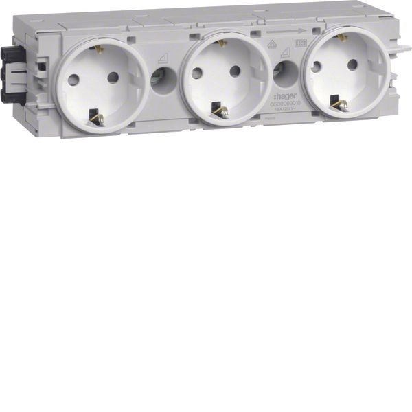 Socket-outlet 3-gang Wago C-Profile pw image 1