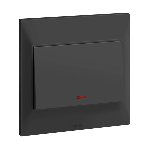 Switch DP 20A LED 7X7 Black, Legrand-Belanko S image 1