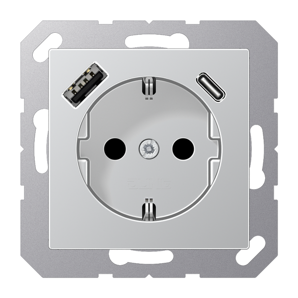 SCHUKO socket with USB type AC A1520-15CAAL image 1