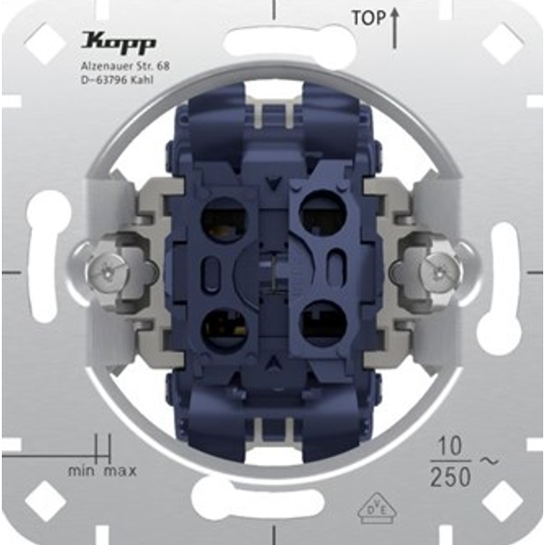 Series switch, 2x Rocker/push, Built-in, 250V, 10A, Aluminum, RAL9006 image 1