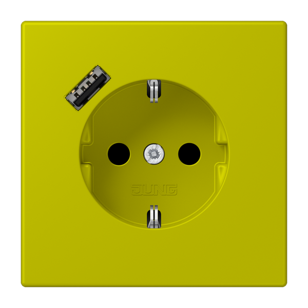 SCHUKO socket with USB charger LC4320F LC1520-18A249 image 1