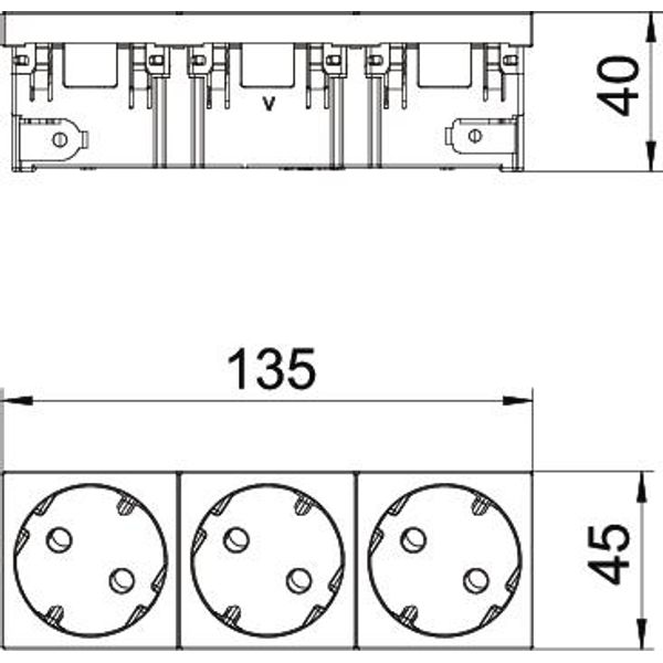 STD-D3SC MZGN3 Socket 33°, triple protective contact, Connect 45 250V, 10/16A image 2