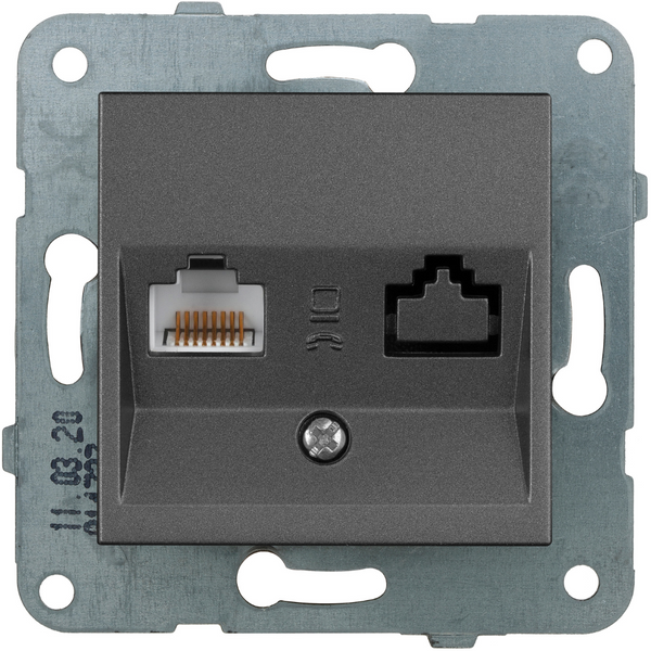 Karre Plus-Arkedia Dark Grey One Gang Data Socket (CAT6) image 1