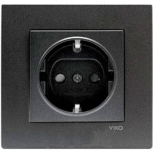 Novella Dark Grey Earthed Socket Child Protection image 1