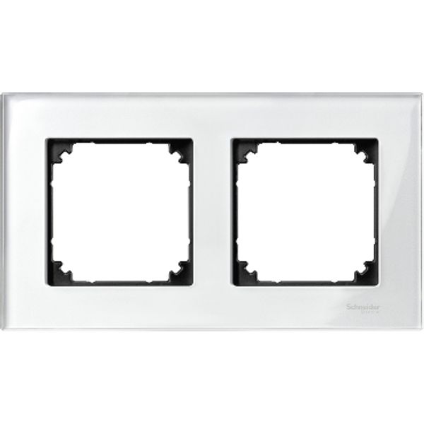 Real glass frame, 2-gang, Brilliant white, M-Elegance image 2