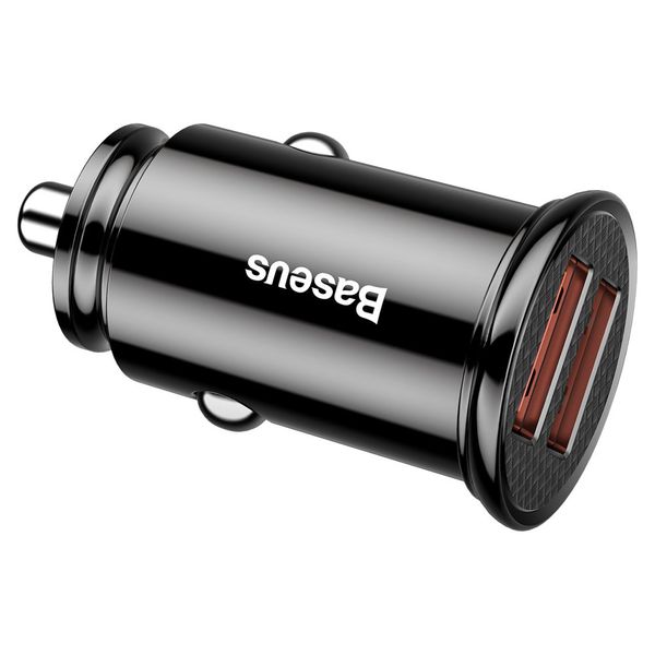 Car Charger 30W 12-24V 2xUSB QC3.0 SCP AFC, Black image 1