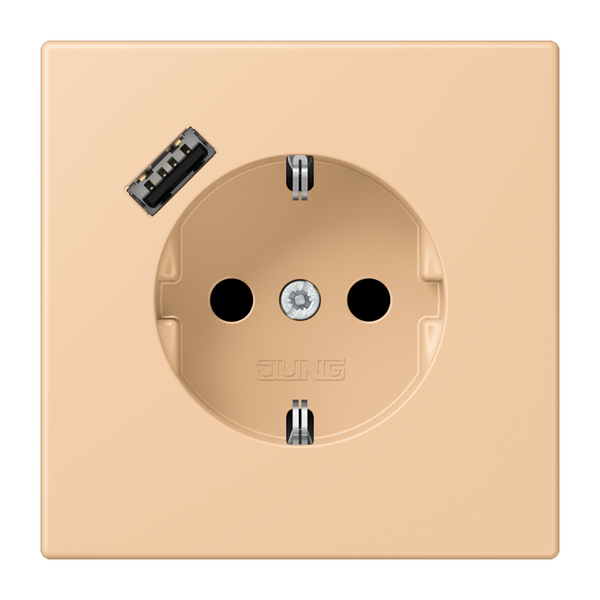 SCHUKO socket with USB charger LC32122 LC1520-18A237 image 1