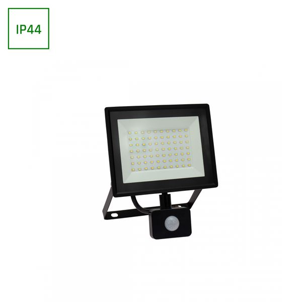 NOCTIS LUX 3 FLOODLIGHT 50W CW 230V IP44 180x215x53mm BLACK with PIR sensor image 1