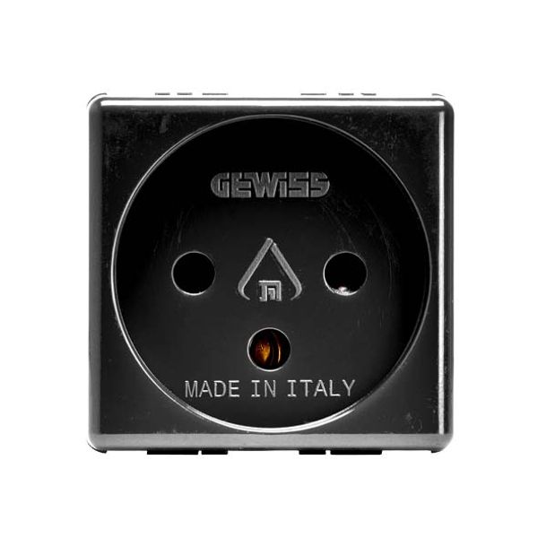 ISRAELI STANDARD SOCKET-OUTLET 250V ac - 2P+E 16A - 2 MODULES - SYSTEM BLACK image 2