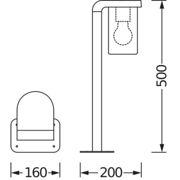 ENDURA® CLASSIC CASCADE 50cm Post E27 Amber image 10