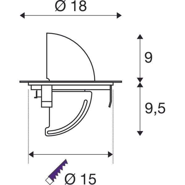 GIMBLE OUT 150 LED, stainless steel 316, 3000K, 36ø, IP67 image 2