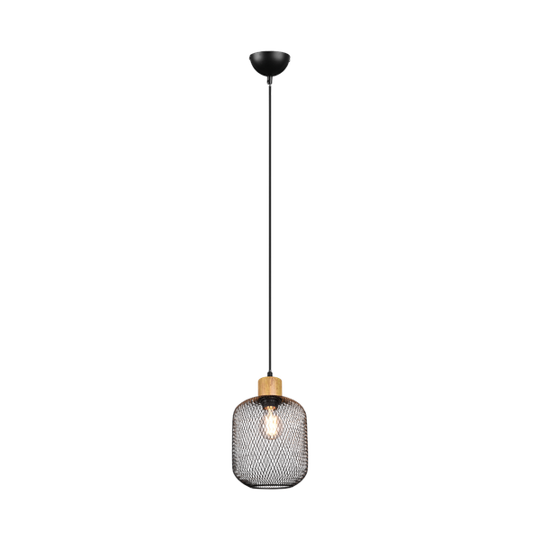 Calimero pendant 1-pc E27 22 cm matt black image 1