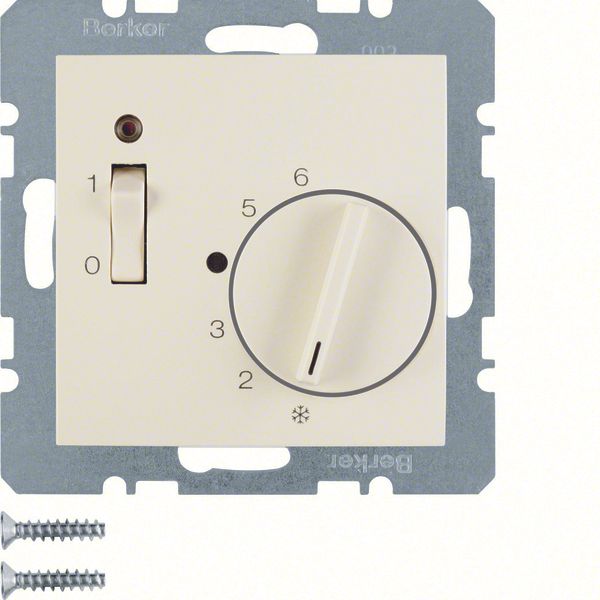 Temp. cont., NC contact, centre plate, 24 V AC/DC, rocker switch, S.1, image 1