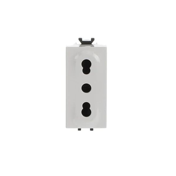 2P+E socket outlet, 10/16A - 250V~, P17/P11 type Italian type Bipasso White - Chiara image 1