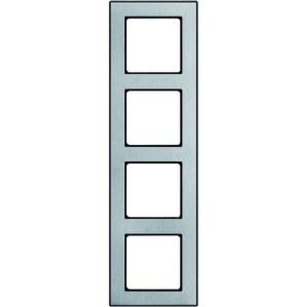 Rahmen 4fach Nova elements Metall,Edelstahl gebürstet - Piano schwarz image 1