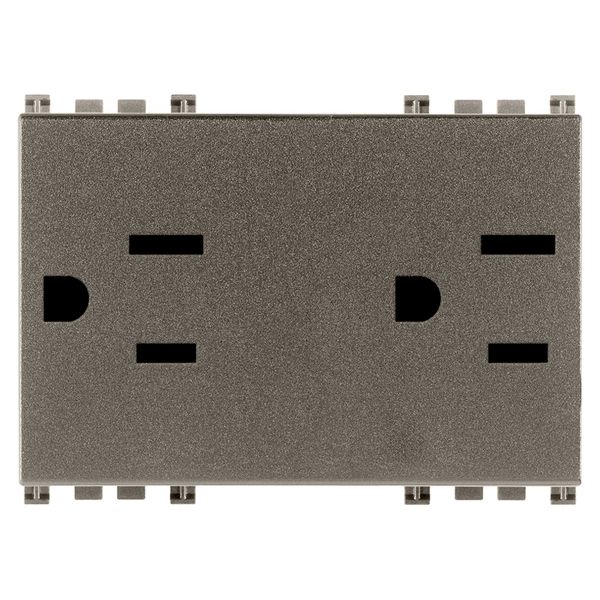 Two 2P+E 15A 127V USA outlets Metal image 1