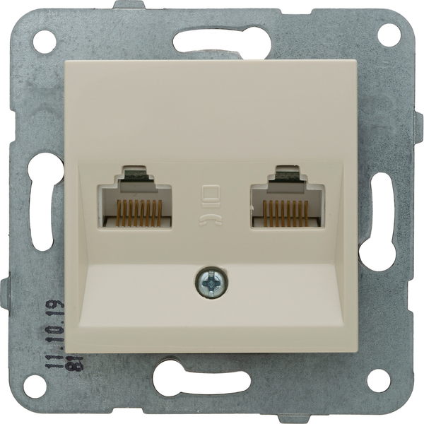 Karre Plus-Arkedia Beige Two Gang Data Socket (2xCAT6) image 1