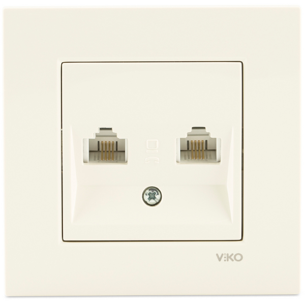 Karre Beige Two Gang Num Phone Socket (2xCAT3) image 1