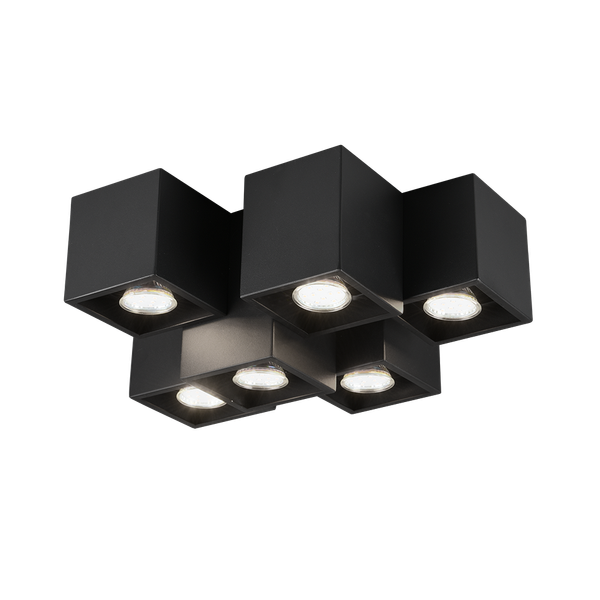 Fernando ceiling lamp 6-pc GU10 matt black image 1