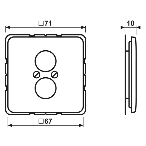 Center plate for 2 loudspeaker or BNC so CD562SW image 2