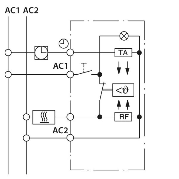 UP room controller, RAL1013 glossy 55x55, 5-30C, AC 24V, 1 opener 10 A at DC 24 V 100 W, temperature reduction approx. 4K image 3