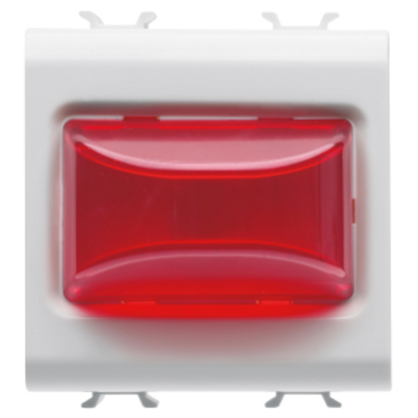 PROTRUDING INDICATOR LAMP - 12V ac/dc / 230V ac 50/60 Hz - RED - 2 MODULES - GLOSSY WHITE - CHORUSMART image 1