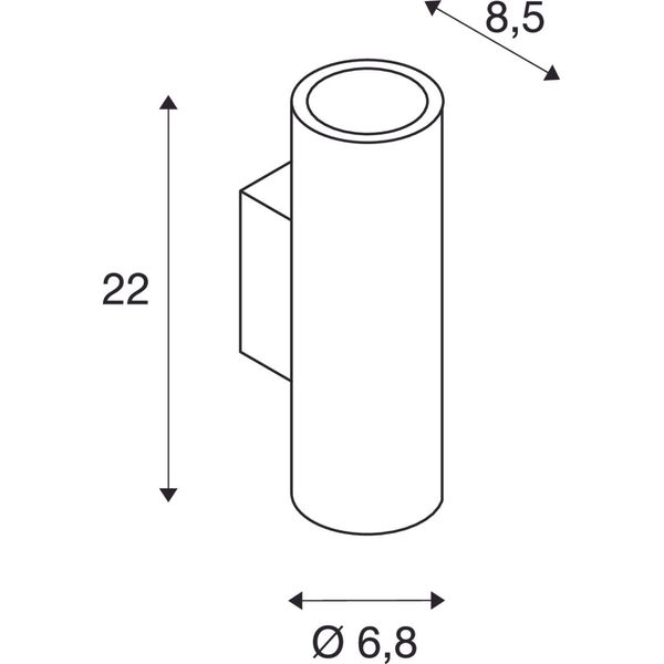 ENOLA_B UP-DOWN wall lamp,silvergrey/black,GU10,max. 50W image 3