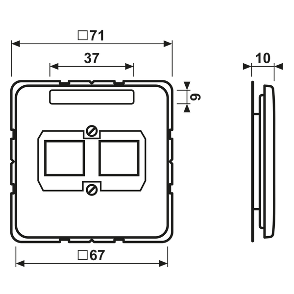 Center plate f. modular jack ACS CD569-21ACSWW image 5